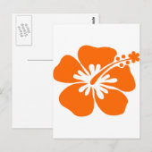 Oranje hibiscus bloem briefkaart (Voorkant / Achterkant)