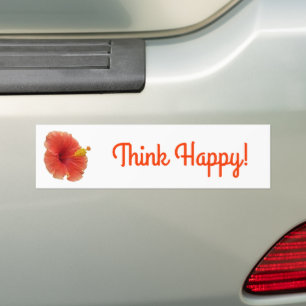Oranje Hibiscus Bloem Tropische Bloemen Bumpersticker
