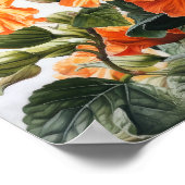 Oranje Hibiscus Bloemenkunst Print Poster (Hoek)