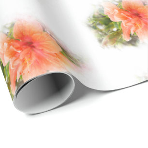Oranje Hibiscus Cadeaupapier