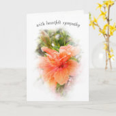 Oranje Hibiscus Condoleance Kaart (Gele Bloem)