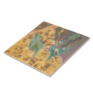 Oranje Hibiscus Deel 12 van 12 Keramische Tegel Tegeltje