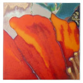 Oranje Hibiscus Deel 2 van 12 Tegeltje (Voorkant)