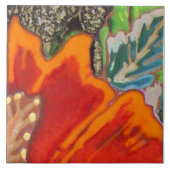 Oranje Hibiscus Deel 3 van 12 Tegeltje (Voorkant)