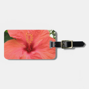 Oranje Hibiscus Flower Macro Custom Bagagelabel