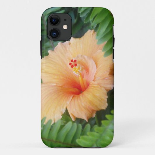 Oranje Hibiscus Flower met Ferns Case-Mate iPhone Case (Achterkant)