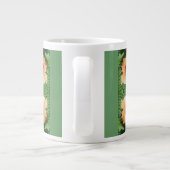 Oranje Hibiscus Flower Pattern Jumbo Mok (Achterkant)