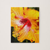 Oranje Hibiscus Flower Side Uitzicht Legpuzzel (Verticaal)