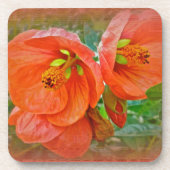 Oranje Hibiscus Flowers Drankjes Onderzetter (Voorkant)