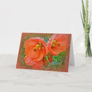 Oranje Hibiscus Flowers Kaart