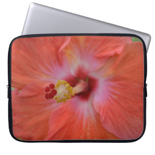 Oranje Hibiscus Laptop Hoes
