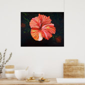 Oranje Hibiscus Poster (Keuken)