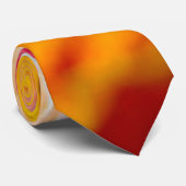 Oranje Hibiscus Side Uitzicht Stropdas (Opgerold)