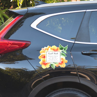 Oranje Hibiscus Visitekaartje Vinyl Car Sticker