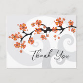 Oranje Hibiscus wervelt tropische bruiloft dank u Briefkaart (Voorkant)