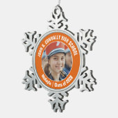 Oranje High School Marching Band Fotocadeau Tin Sneeuwvlok Ornament (Rechts)