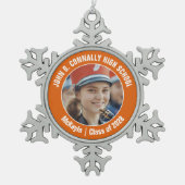 Oranje High School Marching Band Fotocadeau Tin Sneeuwvlok Ornament (Voorkant)