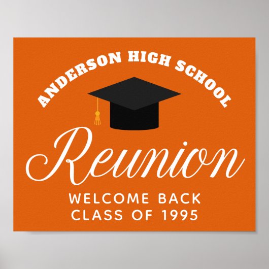 Oranje High School Reunion Custom Alumni Welkom Poster (Voorkant)