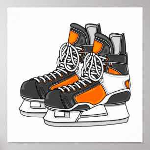 Oranje Hockey-Schaatsen Poster