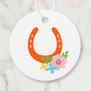 Oranje Hoefijzer Bloemen Paardenstal Modern Fun Bedankjes Labels