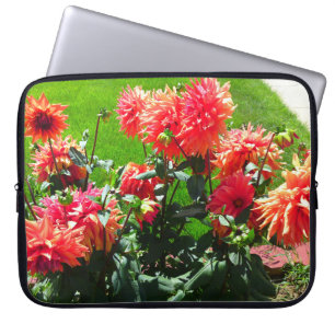 Oranje hoes voor rode Dhalia-laptop