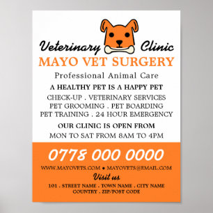 Oranje hond, dierenarts, veterinaire dienst poster