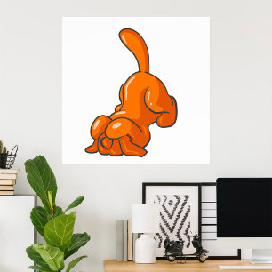 Oranje hond poster