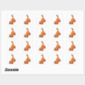 Oranje hond vierkante sticker (Vel)
