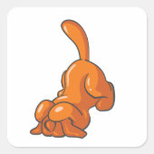 Oranje hond vierkante sticker (Voorkant)