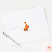 Oranje hond vierkante sticker