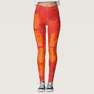 Oranje Honeycomb Design Leggings
