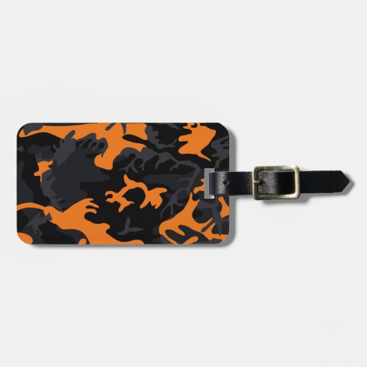 Oranje hooglichten Camo Bagagelabel (Voorkant horizontaal)