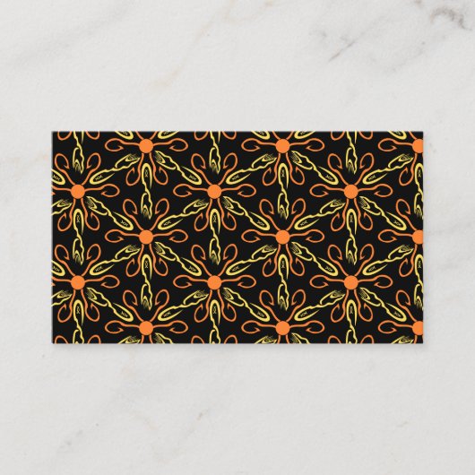 Oranje Hook Yellow Hook Yellow Fish Flower Pattern Visitekaartje (Voorkant)