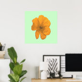 Oranje hulp/PopArt Flower Poster (Thuiskantoor)