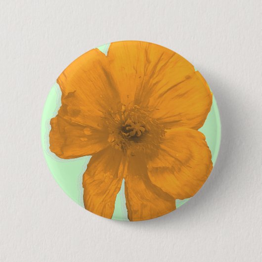 Oranje hulp/PopArt Flower Ronde Button 5,7 Cm (Voorkant)
