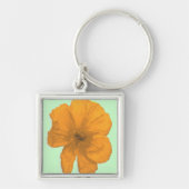 Oranje hulp/PopArt Flower Sleutelhanger (Voorkant)