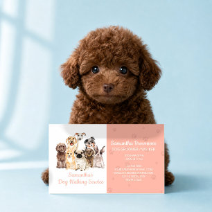 Oranje Huwelijksbegeleider Waterverf Puppy Visitekaartje