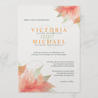 Oranje Ice Metallic White Wedding Invitations Kaart