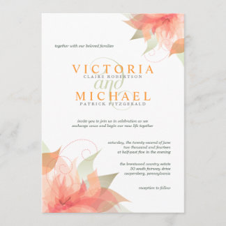 Oranje Ice Metallic White Wedding Invitting 2 Kaart
