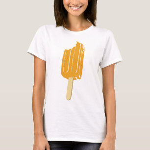 Oranje ijscrème op een stok t-shirt
