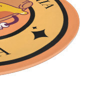 Oranje illustratie Circle Pizza Cutting Board Snijplank (Hoek)