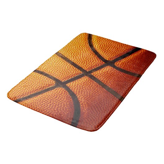 Oranje impliceren Basketball, Memory Foam Bath Mat (Gekanteld)