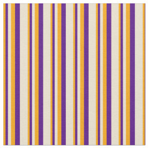 Oranje, Indigo- en Beige Lines Patroon Stof