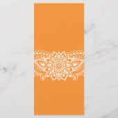 Oranje Indische Paisley-menu Kaart (Achterkant)