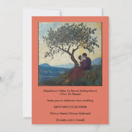 Oranje Innu-stel dat elkaar neus kuste uit liefde  Kaart