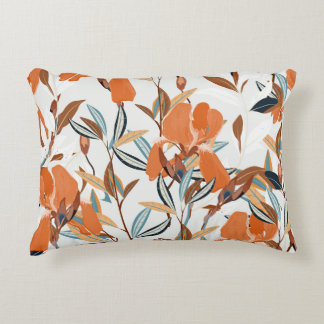  Oranje iris bloemmotief Accent Kussen