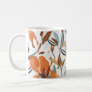 Oranje iris bloemmotief Koffiemok