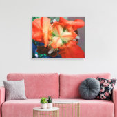 Oranje Iris Canvas Afdruk (Insitu (Woonkamer))