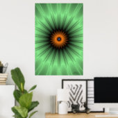 Oranje Iris Fractal Poster (Thuiskantoor)
