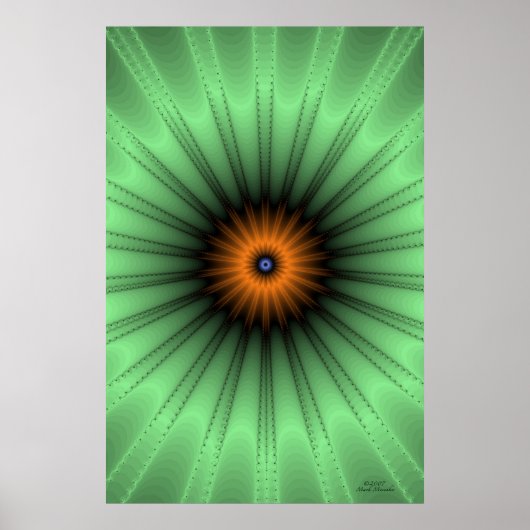 Oranje Iris Fractal Poster (Voorkant)